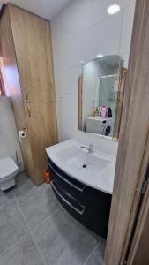 a bathroom with a sink and a toilet at Apartment LAURA in Žilina +16 photos