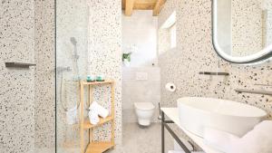 a bathroom with a shower and a sink and a toilet at Casa Pove by Villas Guide in Donje Baredine +20 photos