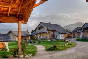 a village in the mountains with houses at Im Dörfl Anno 1873 in Irdning
