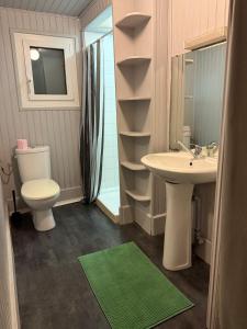 a bathroom with a toilet and a sink at Independent studio on a property in Cognac