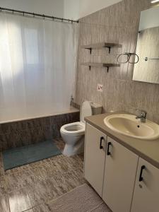 a bathroom with a toilet and a sink at KOHILI Seaside Residence in Polis Chrysochous +32 photos