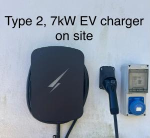 a pay meter with a charger and an ac adapter at Seascape at coed y berclas, luxury accommodation with stunning sea view in Llandegfan