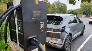 a car is being charged at a gas station at SpringHill Suites by Marriott Lynchburg Airport/University Area in Lynchburg