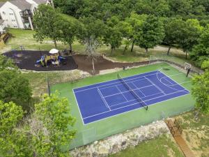 an overhead view of a tennis court at Lantern Bay Retreat in Branson +21 photos