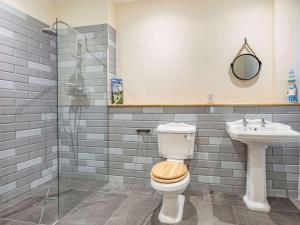 a bathroom with a toilet and a sink at 2 Bed in Bideford oc-60765 in Buckland Brewer +4 photos