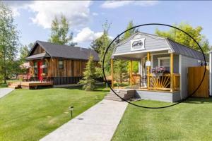 a tiny house with a gazebo at Teton Tiny Home | Jackson, Targhee, Yellowstone in Victor