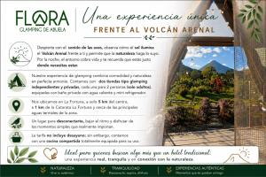 a sign for azazazaza village in theuvian american resort at Flora Glamping de Abuela in Fortuna +80 photos