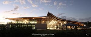 a large building with lights in front of it at ZAYON - Villa AB Anziz in Pamandzi