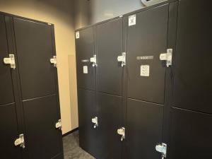 a row of lockers in a locker room at Yufuin Covaco in Yufu