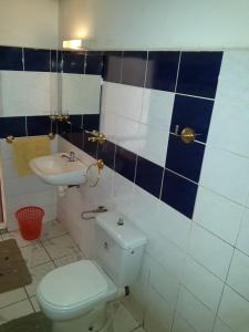 a bathroom with a toilet and a sink at Hotel Valiha in Antsiranana