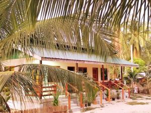 a house with a palm tree in front of it at Gregorio's Inn in San Vicente
