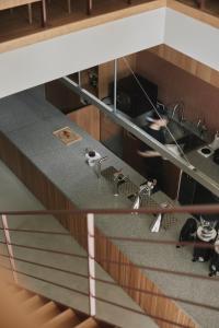 an overhead view of a kitchen with a sink at TOMI Ginza in Tokyo +19 photos