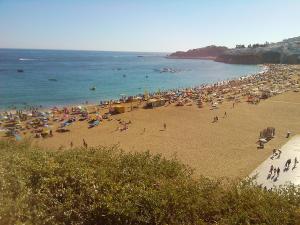 a crowd of people on a beach with the ocean at Edifice Ibérico in Albufeira