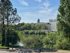 a view of a river in a city with buildings at Le Cocon du Bord de Loire ! Appartement spacieux pour 6 personnes avec terrasse & parking in Nantes