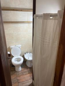 a bathroom with a toilet and a sink at Mageeva Miramar Bs As Argentina Departamentos in Miramar