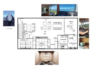 a collage of photos of a house at 父母ヶ浜リゾートヴィラ Senja in Mitoyo