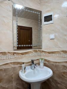 a bathroom with a sink and a mirror at Guest House in Halidzor