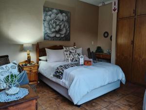 a bedroom with a bed and a painting on the wall at Acacia Gastehuis in Kathu
