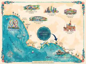 a map of disney world with attractions at Sand Sun & Second - Charming Studio within Walking Distance to Beach in Long Beach