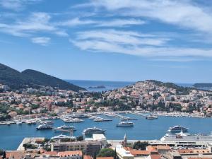 a view of a harbor with boats in the water at Pansion Panorama Dubrovnik's Most Beatiful Sea View in Dubrovnik