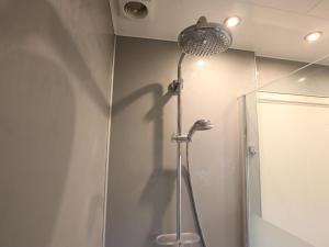 a shower in a bathroom with a shower head at Coeur de Biche in Rendeux +8 photos