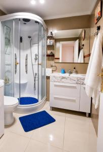 a bathroom with a shower and a toilet at ESTUDIO Torrevieja P & A - Piscina y Playa La Mata 3 min in La Mata