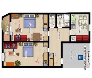 zdjęcie planu piętra domu w obiekcie Holiday Apartments w Karlowych Warach