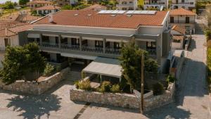 an overhead view of a building with a roof at Old Nikiti's Hotel in Nikiti