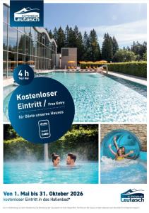 a collage of photos of a swimming pool at Landhotel Wolf in Leutasch