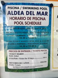 a sign for azaza del mar margarita gel marcolocolo de at Aldea de Meer in Torrevieja