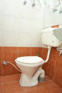 a bathroom with a white toilet and a sink at C 44 the local history in Jaipur +15 photos