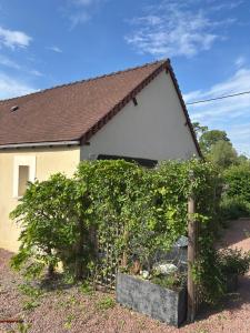 a house with a bush in front of it at Gîte de la Pinsonnerie in Fondettes