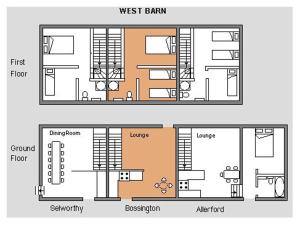 a floor plan of a west bank building at Bossington- Ukc4921 in Timberscombe