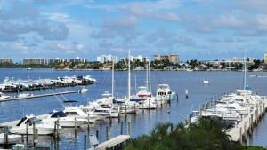 a bunch of boats docked at a marina at Turnkey Tranquility with Marina & Intercoastal views in Lantana
