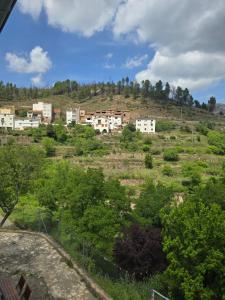 a group of buildings on a hill with trees at Casa Bajo Castillo in Montán +32 photos