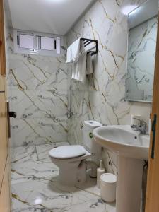 a bathroom with a toilet and a sink at Dalal house in Chefchaouen +24 photos