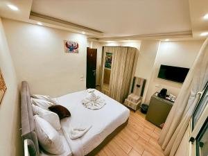 a hotel room with a bed in a room at Arte Pyramids Hotel in Cairo +25 photos