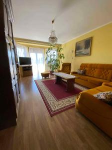 a living room with a couch and a table at Apartment Gyenesdias 3 in Gyenesdiás