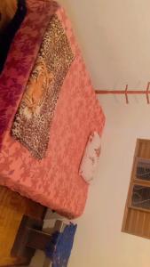 a room with a bed with a blanket with a tiger on it at Pousada May in Ribeirão Preto