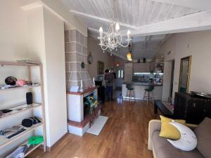 a living room with a couch and a fireplace at SUNTIME apartament 5 in Kotor
