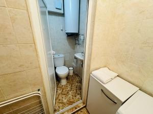 a small bathroom with a toilet and a sink at Apartment Nencheva in Sandanski +11 photos
