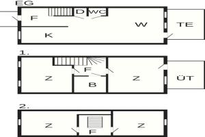 two diagrams of a house with different floors at 6 person holiday home in Austrheim in Utkeila +1 photo