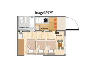 a floor plan of a small apartment with at Inage Good Place House in Chiba