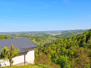 a house on top of a hill with trees at Private wellness with panoramic view, sauna & jacuzzi in Maribor +15 photos