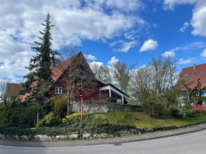 a house on the side of a street at Landidyll Engelhofen in Obersontheim