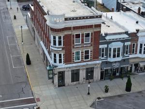 an overhead view of a building on a city street at Best Intentions in Port Clinton