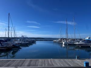 a bunch of boats docked in a marina at Palm Valley Villa in Poole