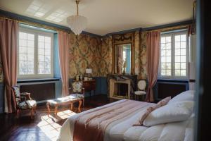 a bedroom with a large bed in a room at Château du Mas de l'Âge in Couzeix