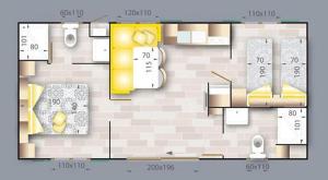 a floor plan of a small room with at ESTRADA MOBILE HoME in Biograd na Moru +42 photos