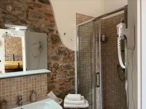a bathroom with a shower and a sink at Antica Interamnia in Teramo